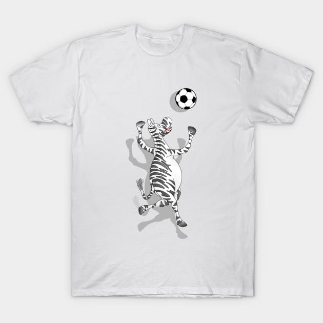 Zebra Football T-Shirt by mailboxdisco